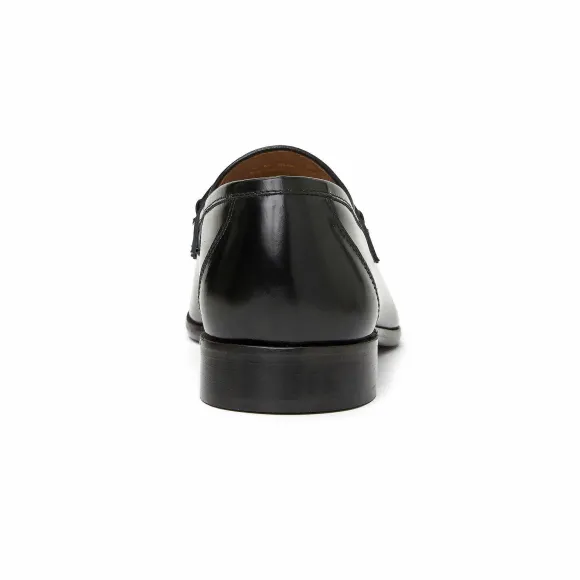 Alessio Slip On Black Bit Loafer Black Leather