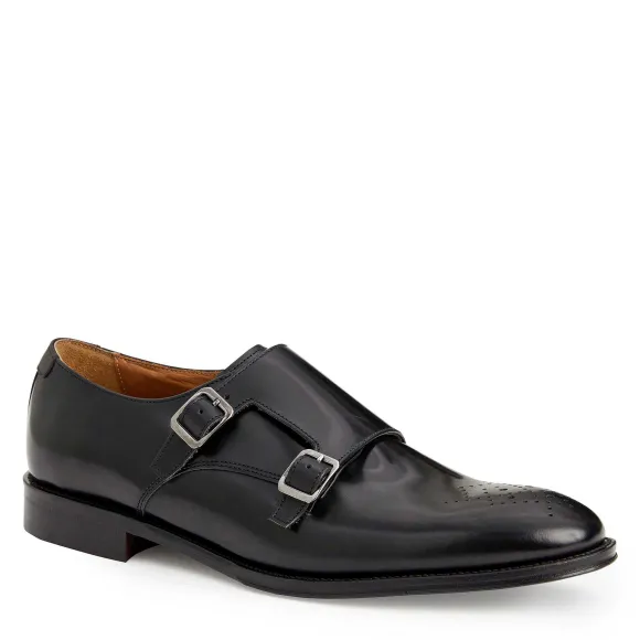 Alfeo Double Monk Strap-Black