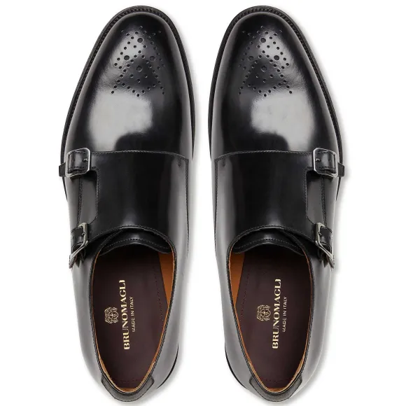 Alfeo Double Monk Strap-Black