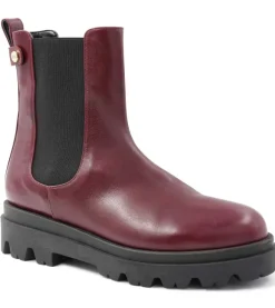 Alma Chunky Leather Chelsea Boot - Bordeuax