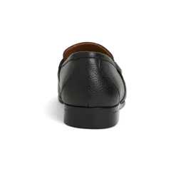 Arlo Slip On Side Bit Loafer Black Leather