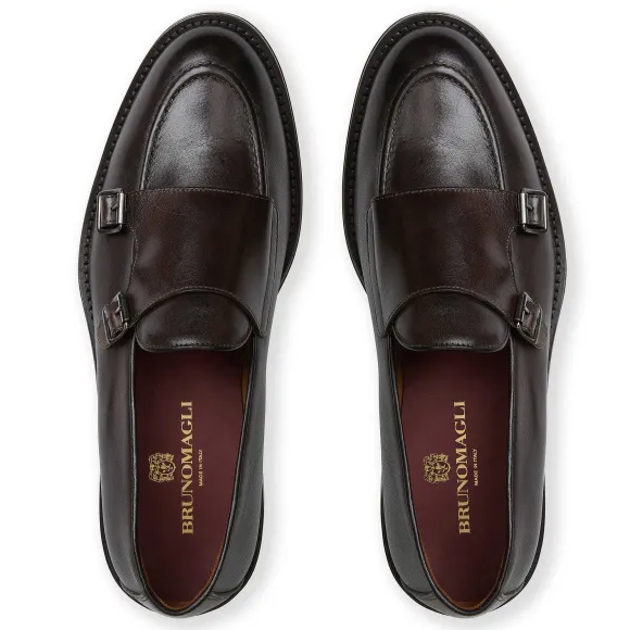 Biagio Double Monk Slip On Loafer Leather