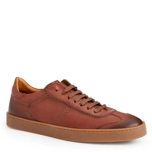 Bono Leather Lace-Up Sneaker-Cognac