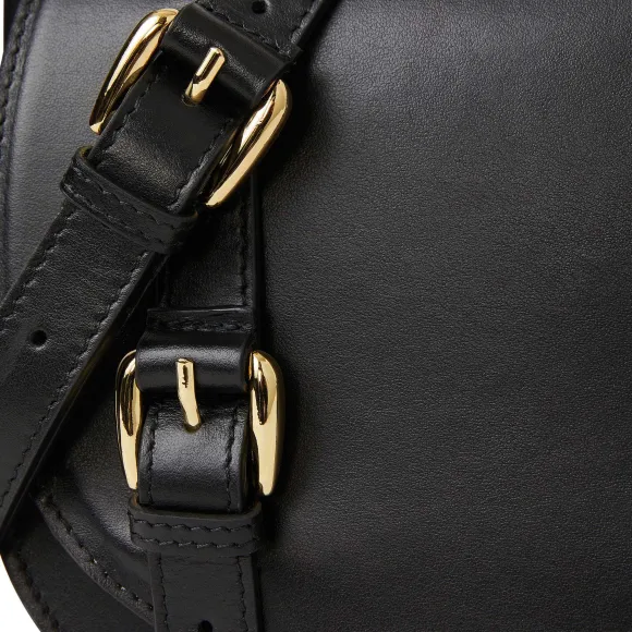 Camilla Equestrian Inspired Handbag Black Nappa Leather