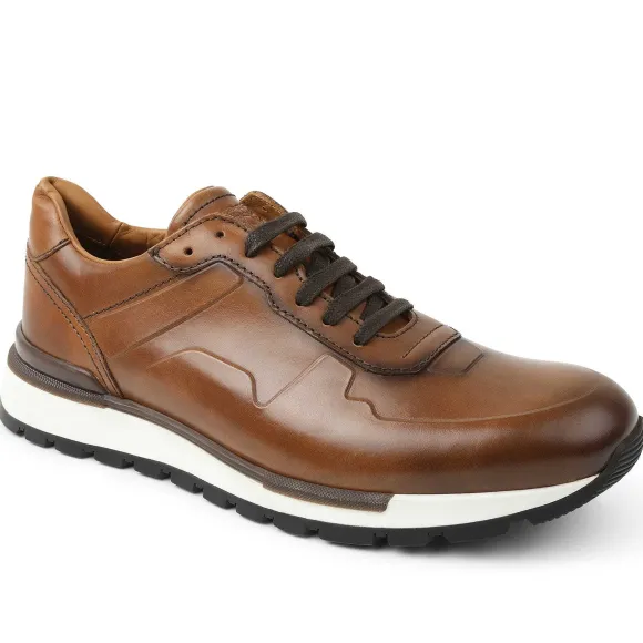 Davio Hand-Burnished Leather Sneaker