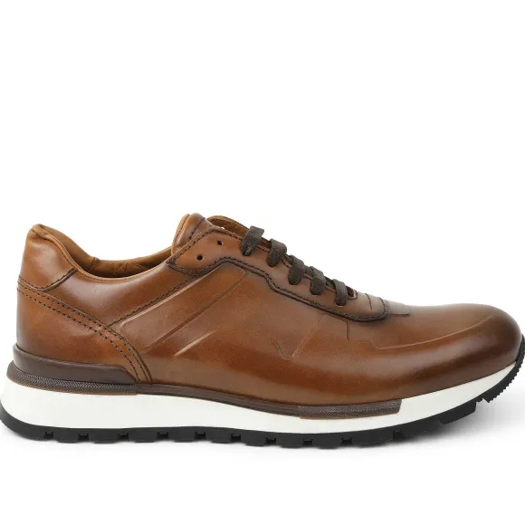 Davio Hand-Burnished Leather Sneaker