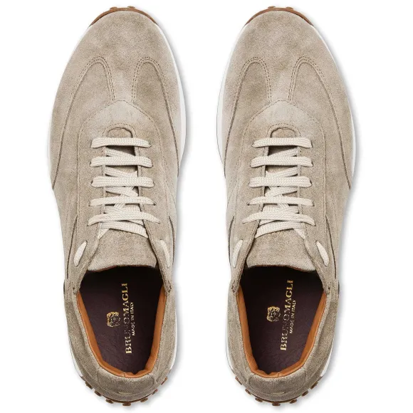 Duccio Mid Suede Jogger Sneaker-Taupe