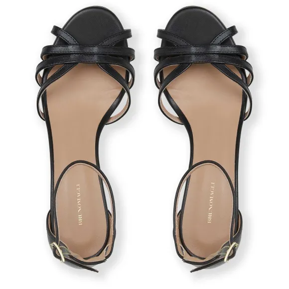 Felicity Strapped Sandal Low Heel Black