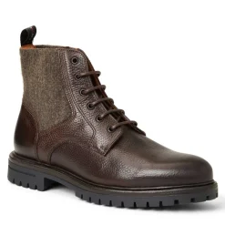 Hunter Contemporary Lace Up Stretch Boot- Dark Brown
