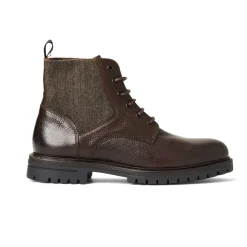 Hunter Contemporary Lace Up Stretch Boot- Dark Brown