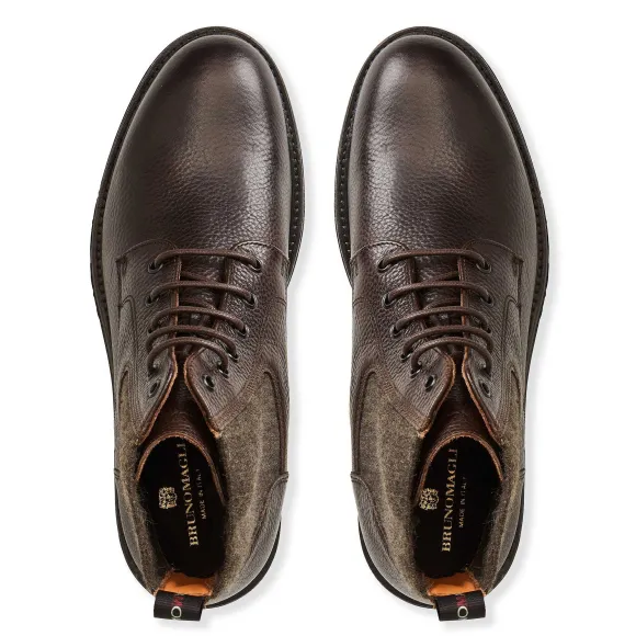 Hunter Contemporary Lace Up Stretch Boot- Dark Brown