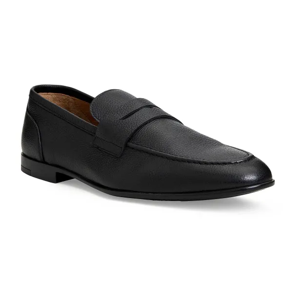 Lastra Slip-On Leather Loafer-Black
