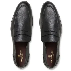 Lastra Slip-On Leather Loafer-Black