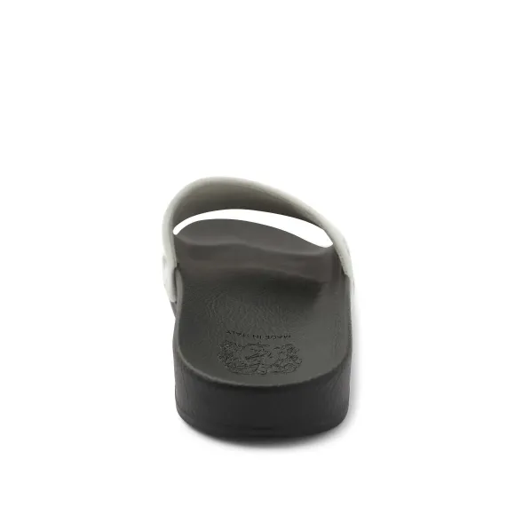 Magnus Sporty Leather & Suede Slide - White