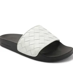 Magnus Sporty Leather & Suede Slide - White