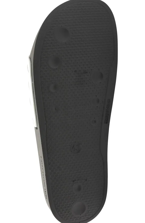 Magnus Sporty Leather & Suede Slide - White