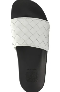 Magnus Sporty Leather & Suede Slide - White