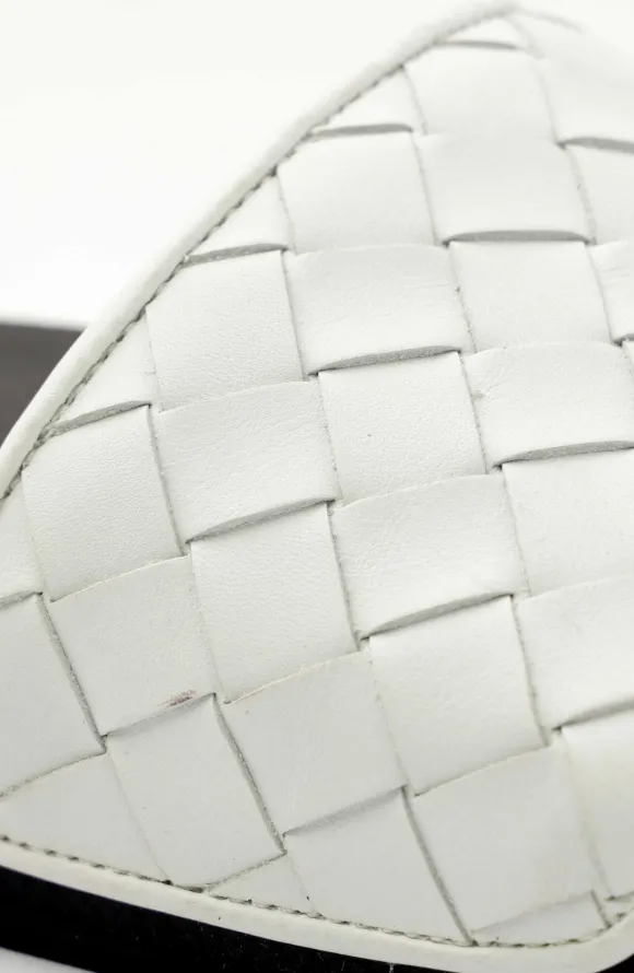 Magnus Sporty Leather & Suede Slide - White