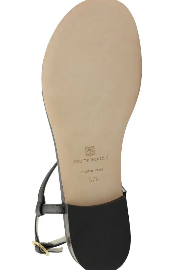 Marina Leather Embellished Thong Sandal