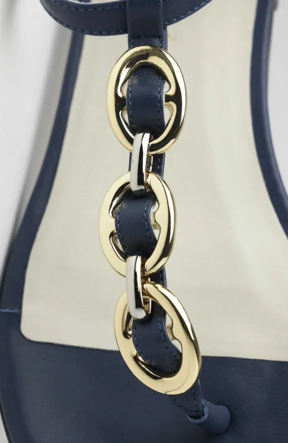 Marina Leather Embellished Thong Sandal