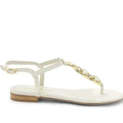 Marina Leather Embellished Thong Sandal
