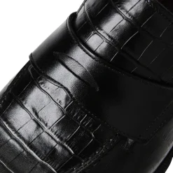 Nathan Penny Loafer- Black Croc