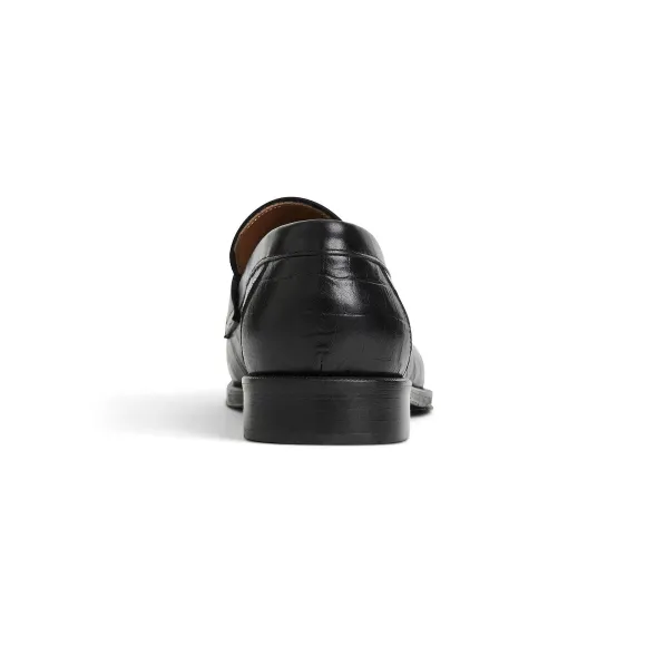 Nathan Penny Loafer- Black Croc