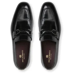 Saffo Slip On Black Bit Loafer Black Leather