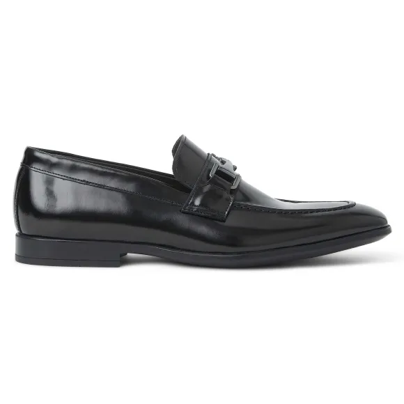Saffo Slip On Black Bit Loafer Black Leather