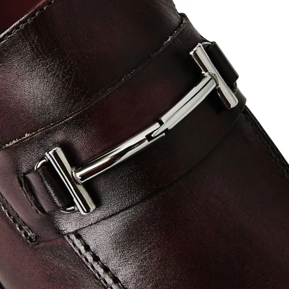 Sante Double Gore Classic Bit Leather Loafer-Bordeaux