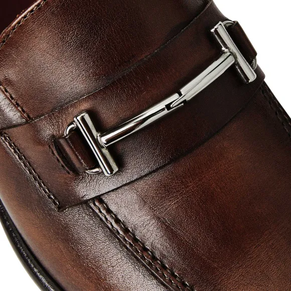 Sante Double Gore Classic Bit Leather Loafer-Brown