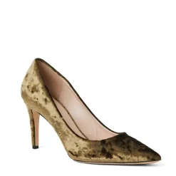 Telma Pointed Toe Pump- Olive Velvet