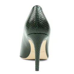 Telma Snake-Print Leather Pointed-Toe Pump - Emerald