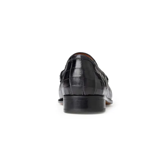 Trieste Classic Moccasin- Black Croc