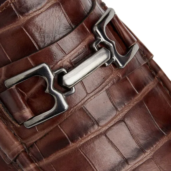 Trieste Classic Moccasin- Brown Croc