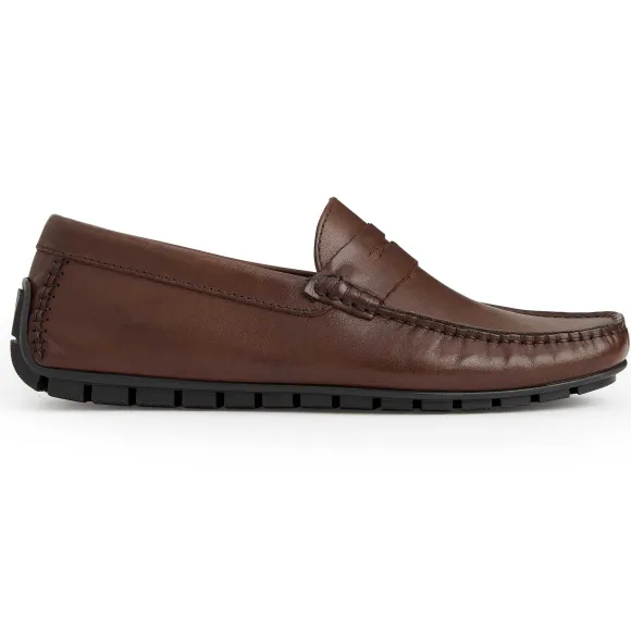 Xane Casual Leather Driving Moccassin-Brown