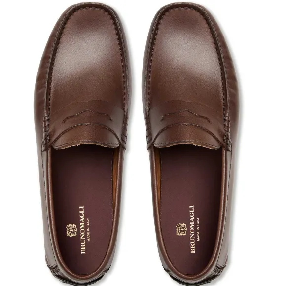 Xane Casual Leather Driving Moccassin-Brown