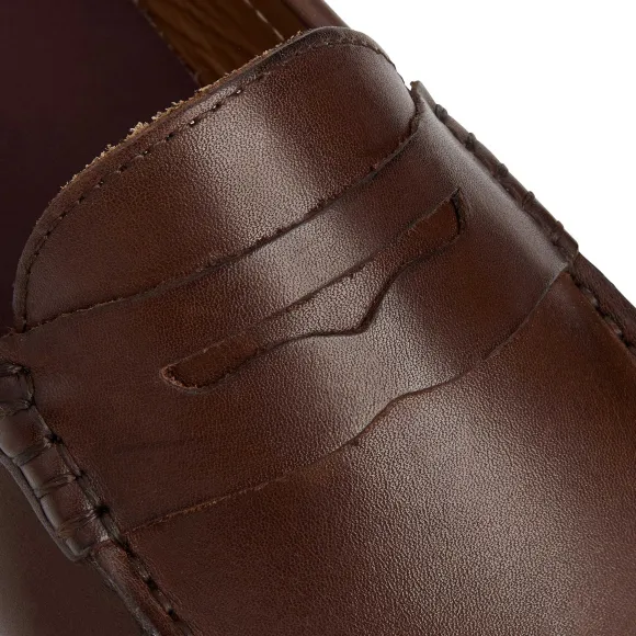 Xane Casual Leather Driving Moccassin-Brown