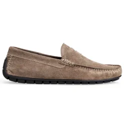 Xane Casual Suede Slip-On Driving Moccasin-Taupe